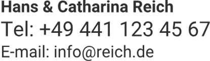 Bild von 3 Zeilen Name, Telefon, E-Mail