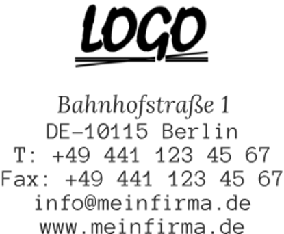 Bild von Vorlage Firmenstempel mit Logo zentriert